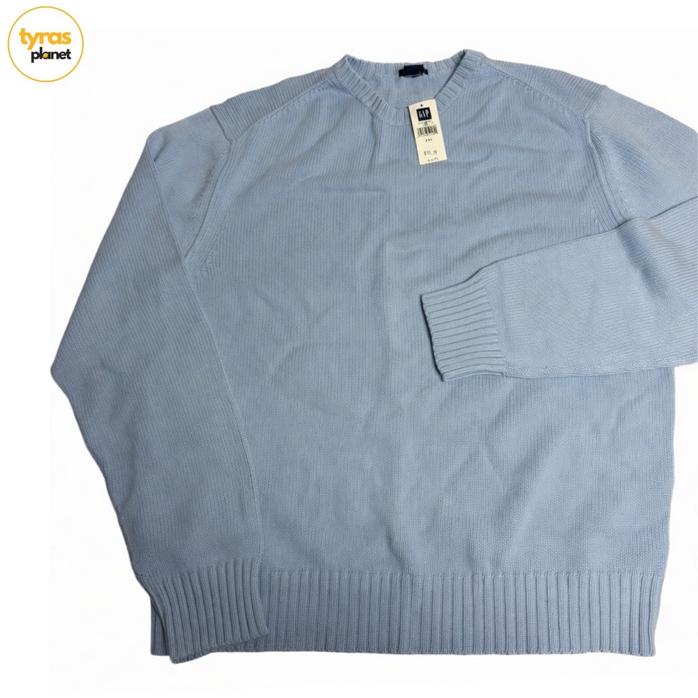 Gap Athletic Fit Knit Crewneck Pullover Men's Sweater Light Blue XXL AS IS